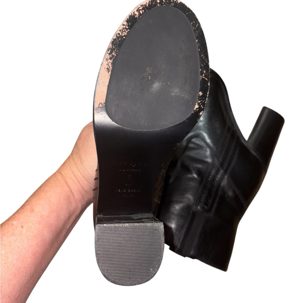 KATE SPADE Baise Black Leather Boot Block Heel Size 6 -- ABSOLUTELY GORGEOUS!!! - Picture 13 of 14